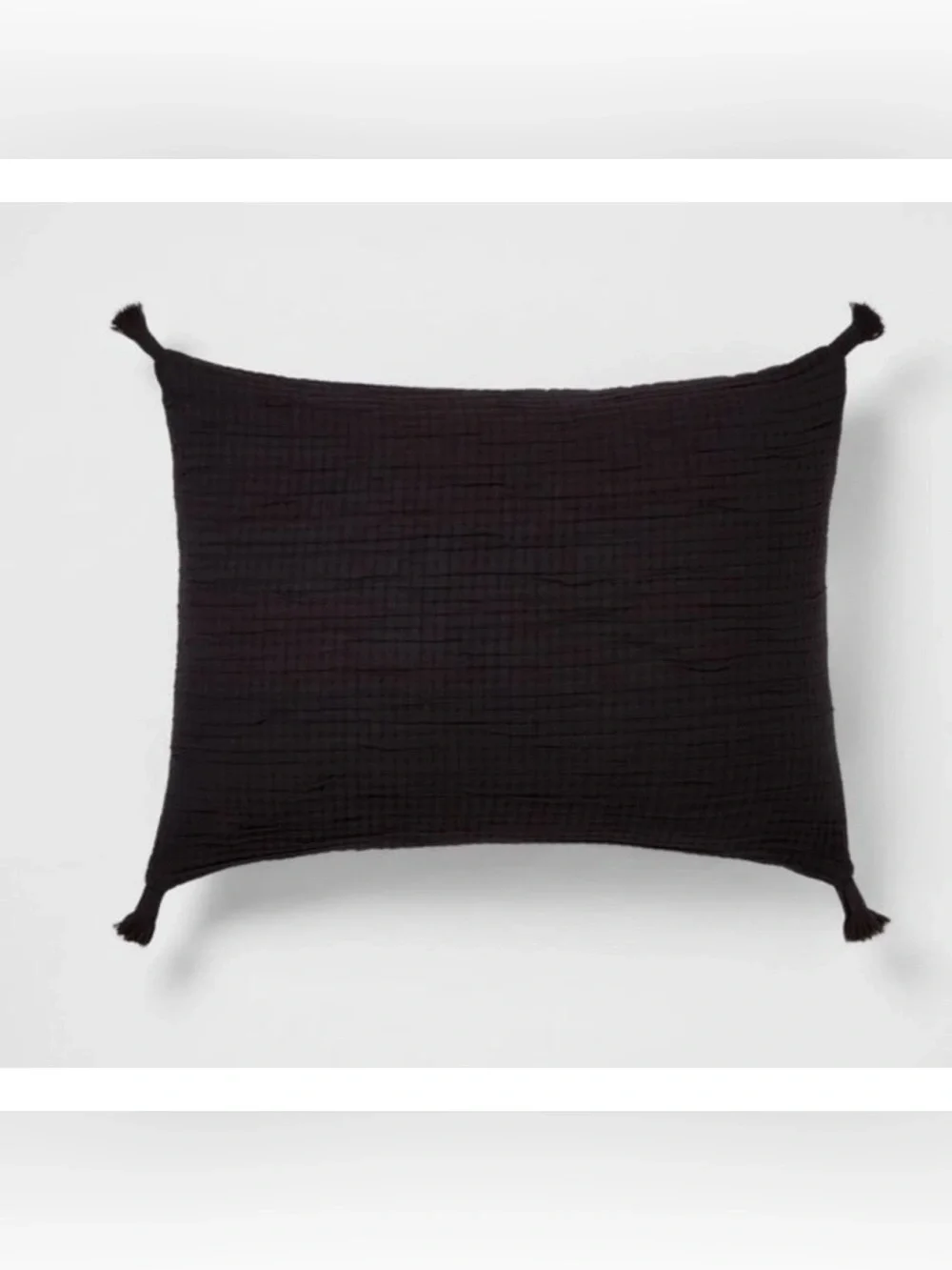 NWT Threshold Black Double Cloth Sham- standard size